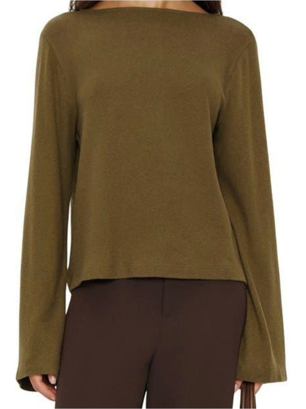 Reformation Eternity Green Knit Bell Long Sleeve Top Casual XS